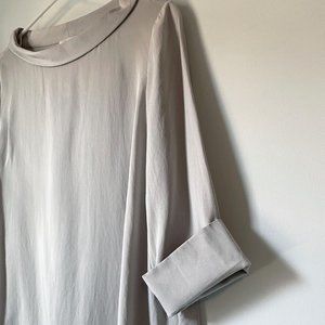 COS Stand-up Open Collar Top in Silver